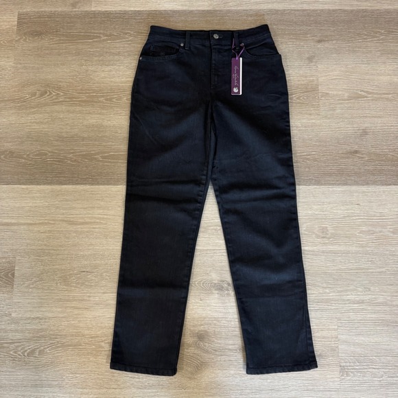 Gloria Vanderbilt Amanda Rosette Jeans Womens 6 Black Straight Leg D24067RS-BKRW - Picture 2 of 8